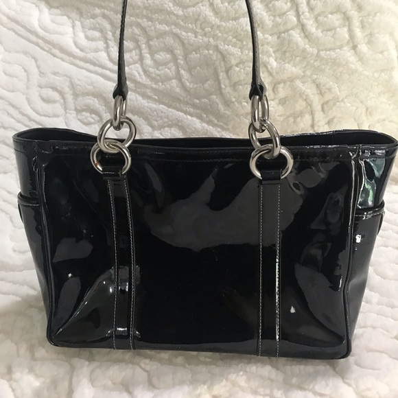 Patent black leather Coach purse - Picture 3 of 10